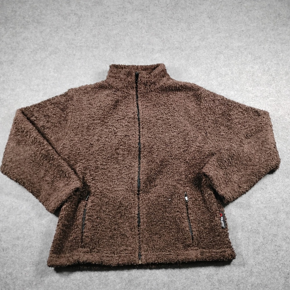 Black Diamond Polartec Fleece Jacket Womens Small Brown Full Zip Made in USA